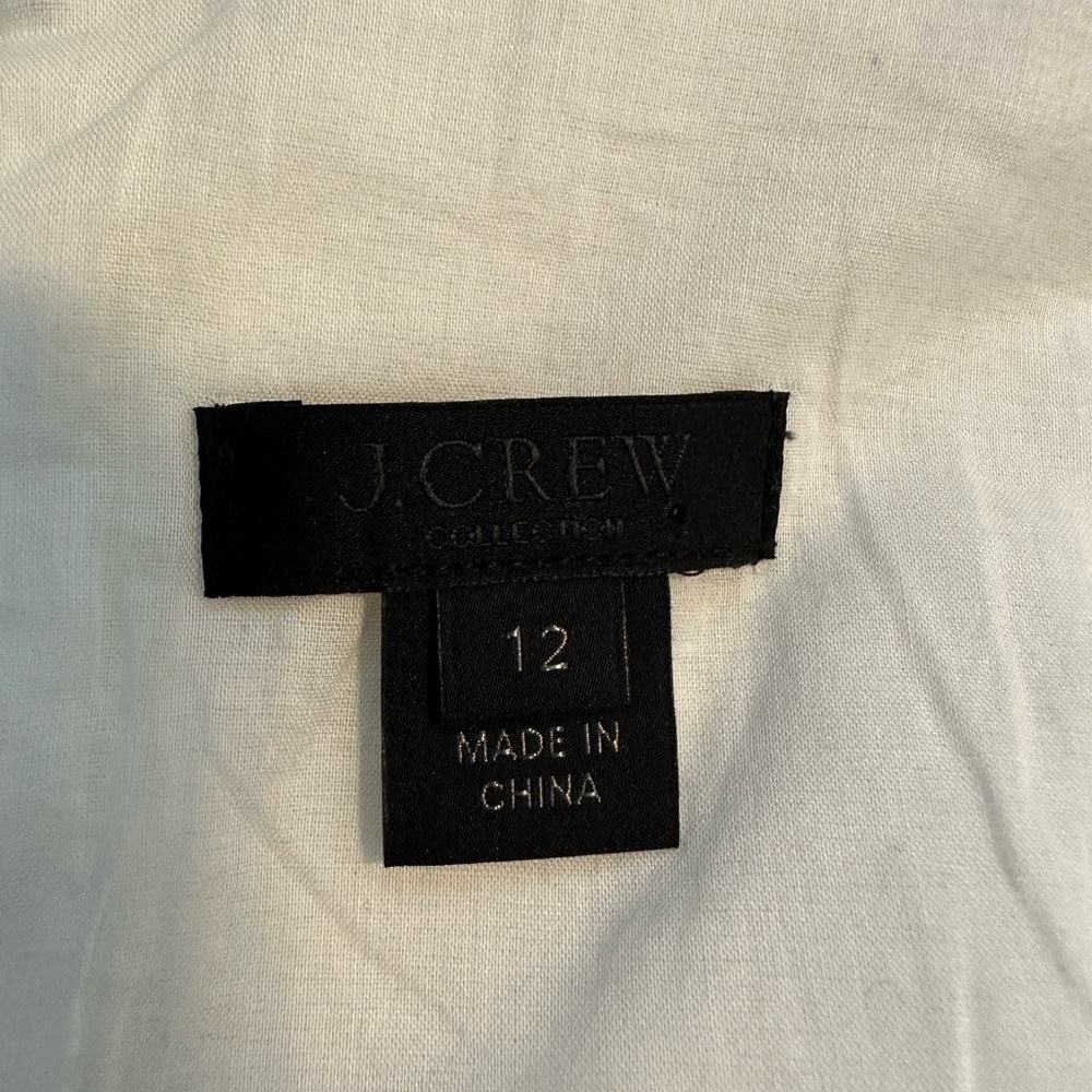J. Crew Dress Embroidered Eyelet Ruffle Sleeveless Resort Wear Ivory & Black 12 - Picture 11 of 15